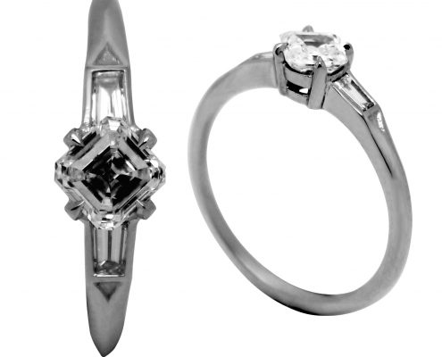 asscher-cut-diamond-ring-platinum by william Cheshire Bespoke Cult London Jeweller