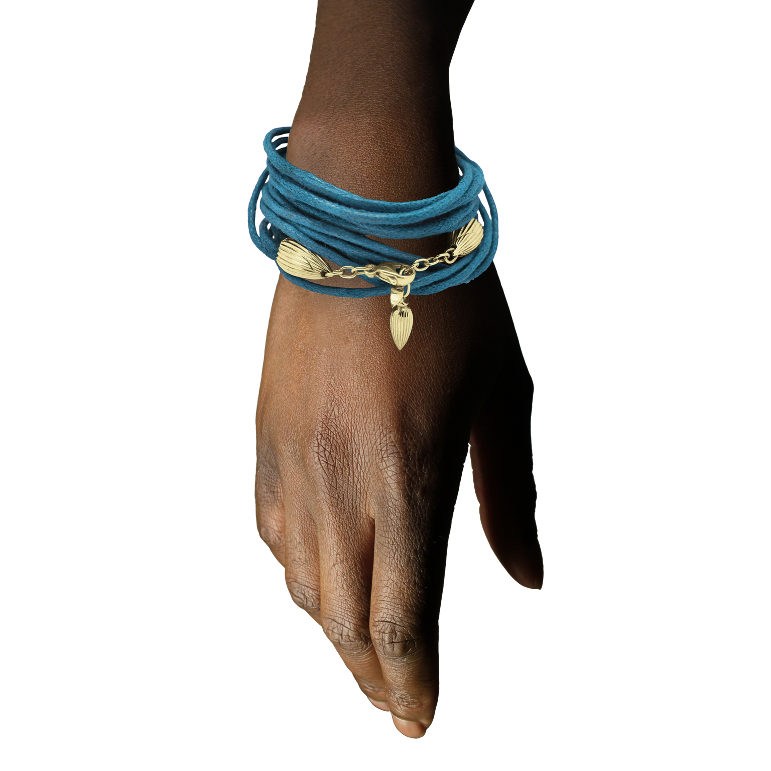 Libertine Wrap Bracelet Blue and 18ct Yellow Gold Plated Silver