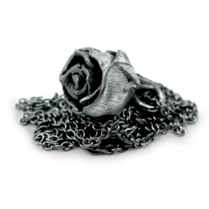 Black Rose Glitter Necklace | Black Gitter Jewelry - Stranded Treasures