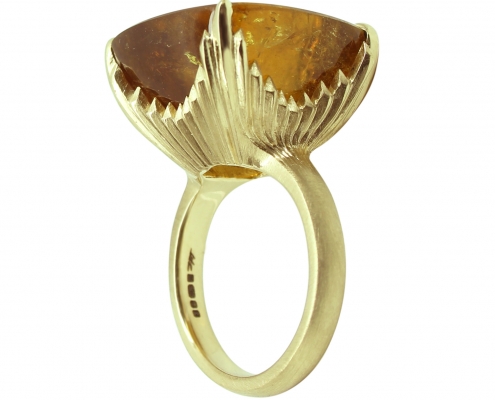 Audacity ring amber tourmaline side view by William Cheshire London Jeweller