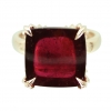Audacity ring red tourmaline rose goldtop view by William Cheshire